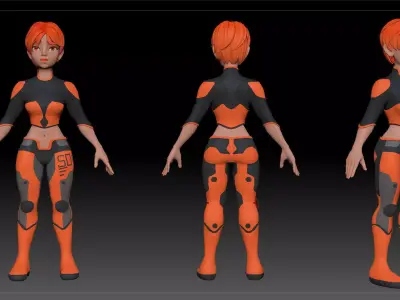 Scifi Girl Olivia - ZBrush Basemesh - High Poly 3D model