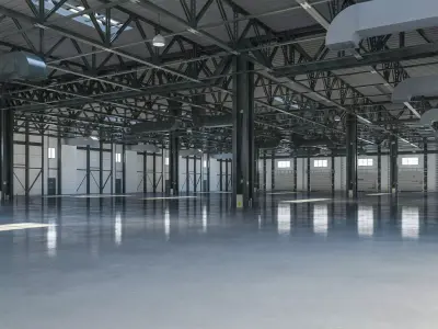 Warehouse 6 interior and exterior 3D model