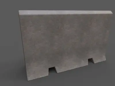 Concrete Barrier Type 2 Low-poly 3D model