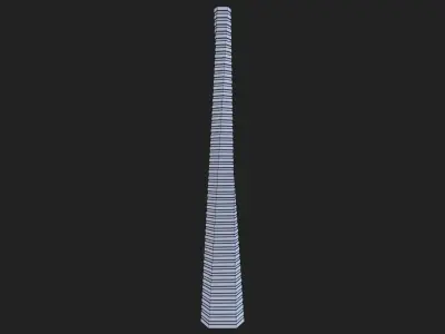 Sci-Fi Skyscraper Low-poly 3D model