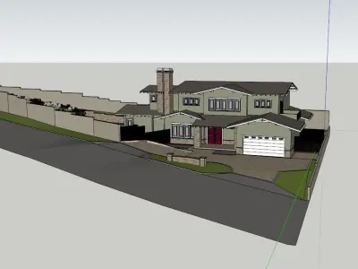 3D Exterior Scene 3D model design garden and landscape 3D 3D model