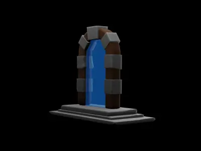 low-poly portel door Free low-poly 3D model