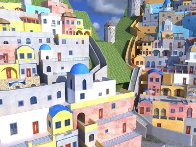 Aegean Sea Town 3D model