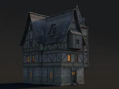 Fantasy Medieval House 06 3D model