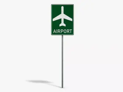 Airport Sign Low-poly 3D model buy