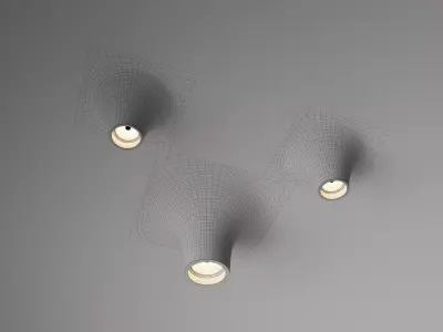 Minimalist Conical Ceiling Light Set 3D model