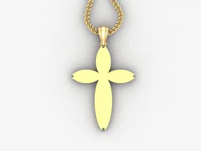 Light Gold 18K Cross Pendant 1CP083 3D print model