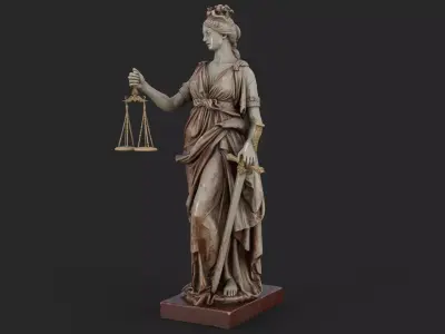 Statue of Justice High Detail 3D model