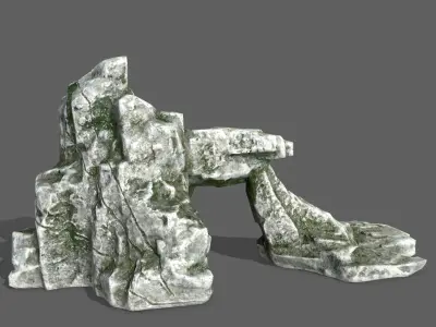 Rock Set Low-poly 3D model 7