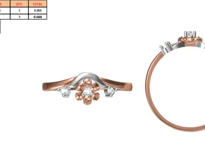 Light Weight Wedding Engagement Women Ring STL JCD Details 3D print model 37