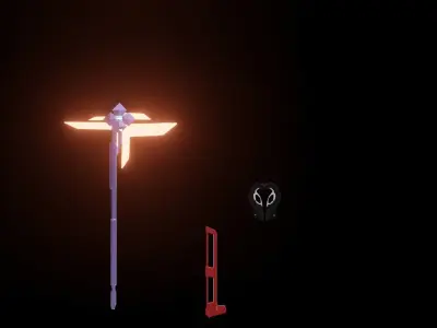 Sci-Fi Melle Weapons Low-poly 3D model