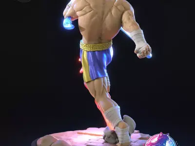 Sagat Street Fighter Statue Figurine stl printable 3D print model