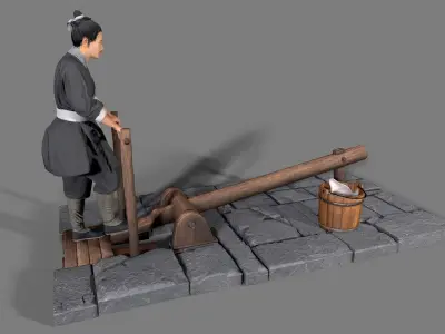 farmer avatar Low-poly 3D model