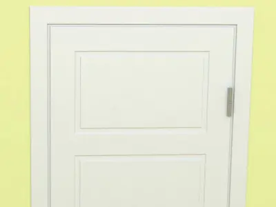 Door-5 wooden door on wall 3D model