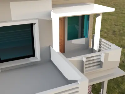 Modern House Exterior Low-poly 3D model