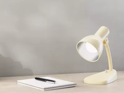 Kandem Bedside Lamp Beige - PBR metal desk lamp 3D model