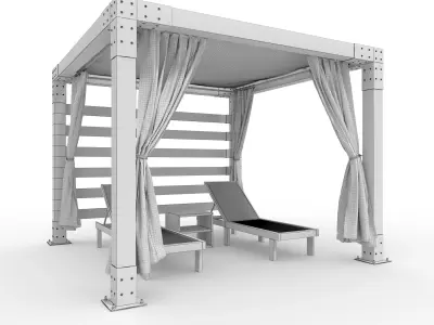 Poolside Cabana 17 3D model