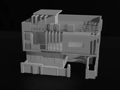 3D low poly Modern House Low-poly 3D model