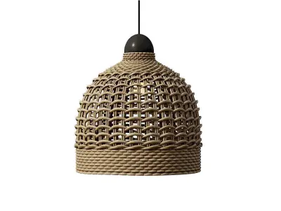 Wicker Lampshades Set 3D model