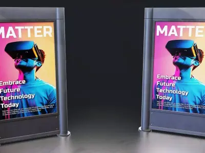 Modern Street Billboard 3D Model Low-poly 3D model