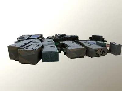 Melbourne Fed Square lowpoly  Low-poly 3D model