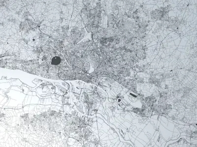 Hamburg Road Network and Streets 3D model