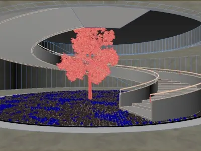 Patio and spiral stair 3D model