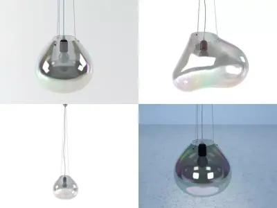 Bolla pendant light made of glass and metal 3D model