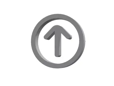 3d arrow circle up Low-poly 3D model