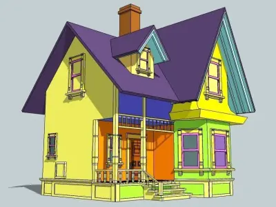 House from an Up animation movie Low-poly 3D model