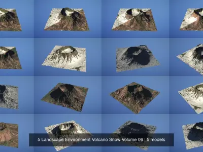 5 Landscape Environment Volcano Snow Volume 06 3D Model Pack