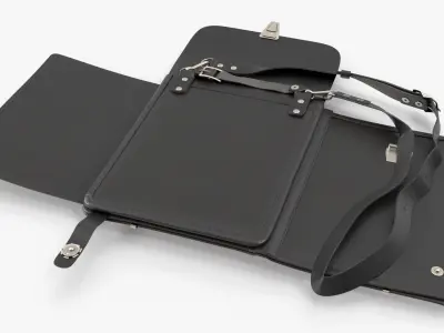  Office Organizer Shoulder Bag Opened Black 