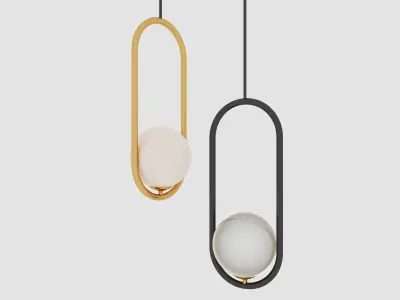 Modern small glass ceiling light Low-poly 3D model