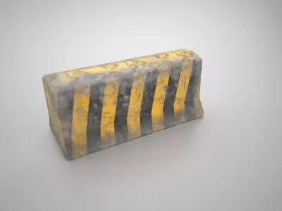 Concrete Road Block Gameready Low-poly 3D model