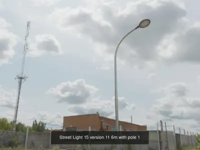 Street Light 15 with pole 1 3D Model Pack