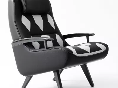 Modern Black Armchair model pack Low-poly 3D model