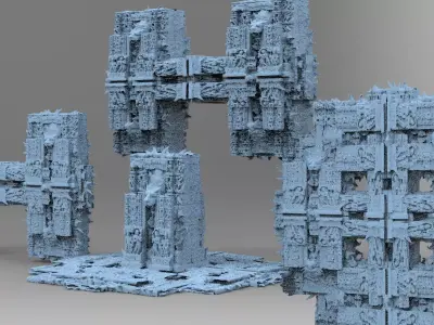 Babylonian Ancient Stone 4 models  3D model