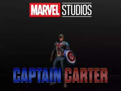 Captain Carter Low-poly 3D model