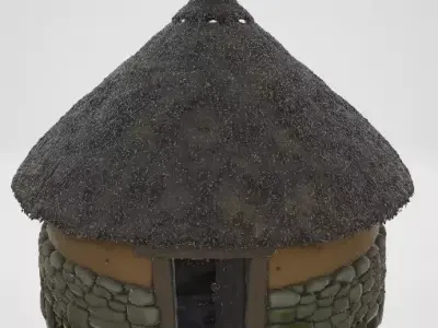Thatched Roundhouse Building 3D model