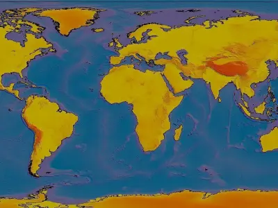 Custom 3d terrain topo model of any place in the world Low-poly 3D model