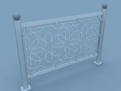 Traditional Moroccan Street Fence 3D model