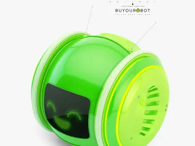 Cute rolling bot toy IX 3D model