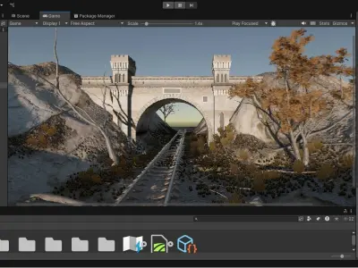 Railway Tunnel Entrance Low-poly 3D model