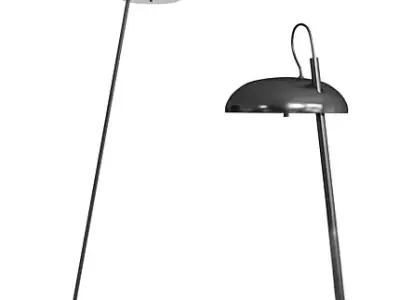 Contemporary Black Metal Floor Lamp  3D model