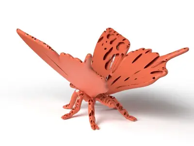 Butterfly Dust Voronoi Low-poly 3D model