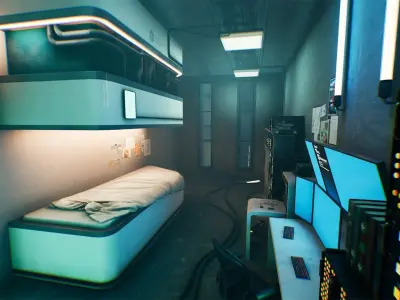 Cyberpunk Room Low-poly 3D model purchase