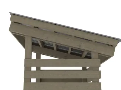 Firewood Shed - 4x6 - with Logs 3D model