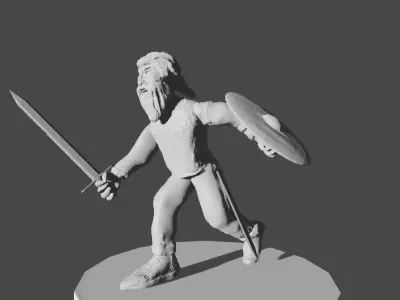 Beran man holding shield 3D print model