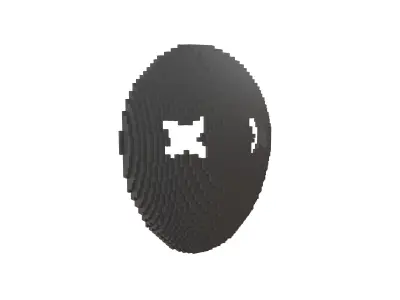 Voxel Cross Mask v1 002 Low-poly 3D model