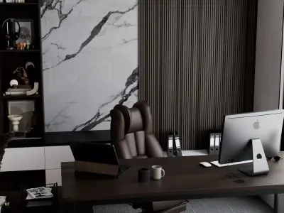 Modern Boss Office blender 3d  Low-poly 3D model